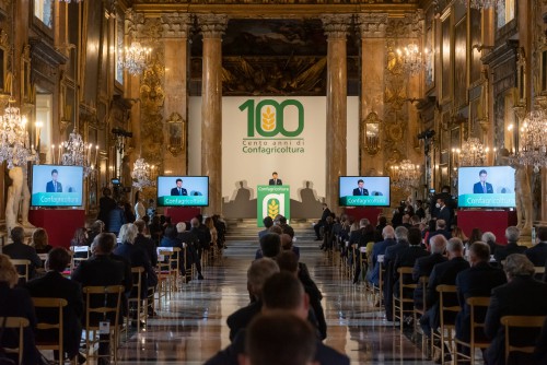Il presidente del Consiglio Giuseppe Conte interviene alle celebrazioni del Centenario di Confagricoltura